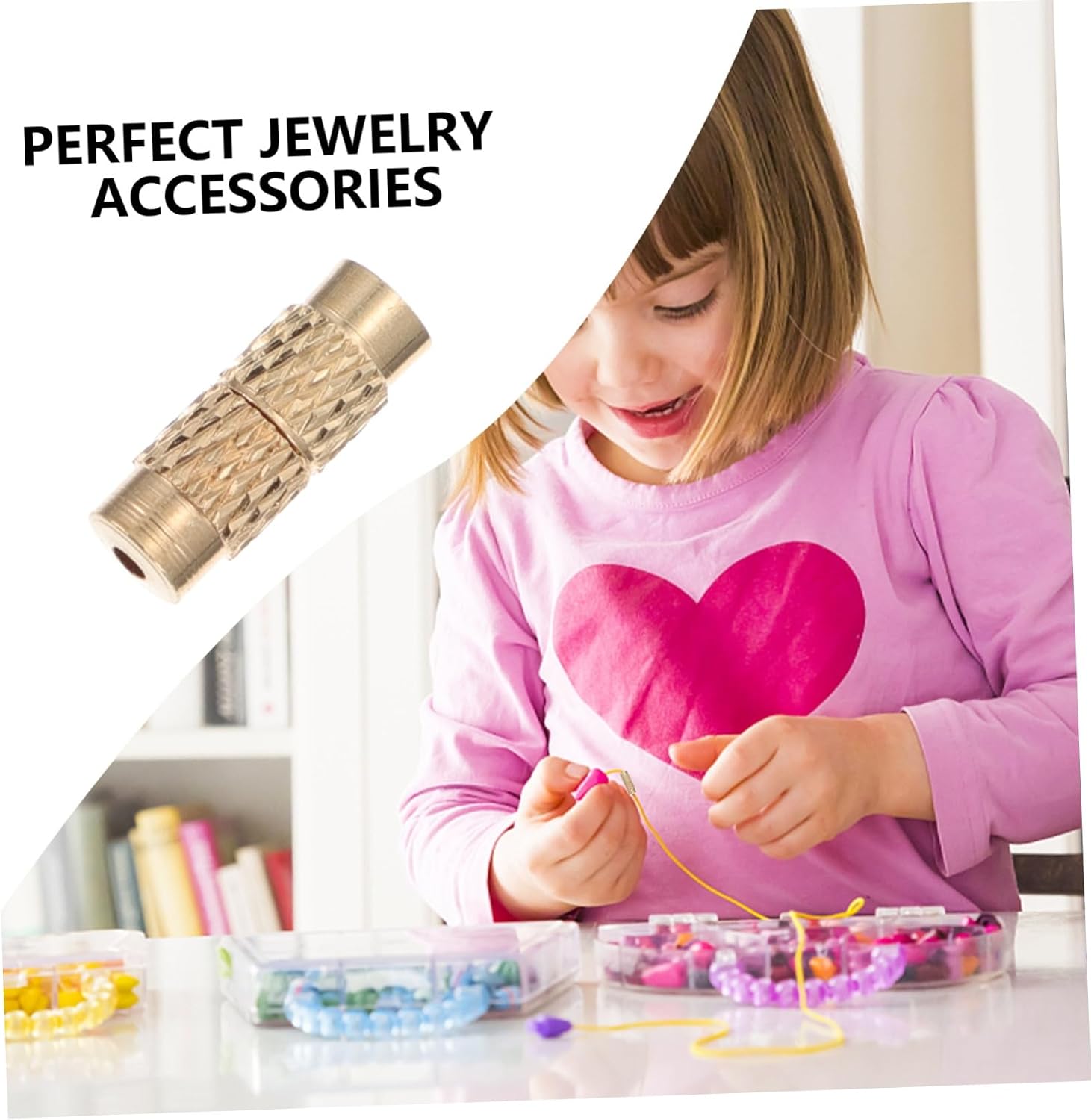 50Pcs Cord End Caps for Jewelry Making Barrel Clasps and Jewelry Accessories for Bracelets and Necklaces Chic Design Lightweight and Easy to Use