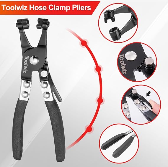 Toolwiz Hose Clamp Plier, Heavy Duty Hose Clamp Tool with Locking Device