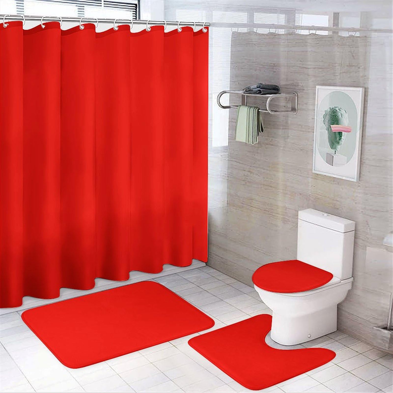 Bright Red Bathroom Sets