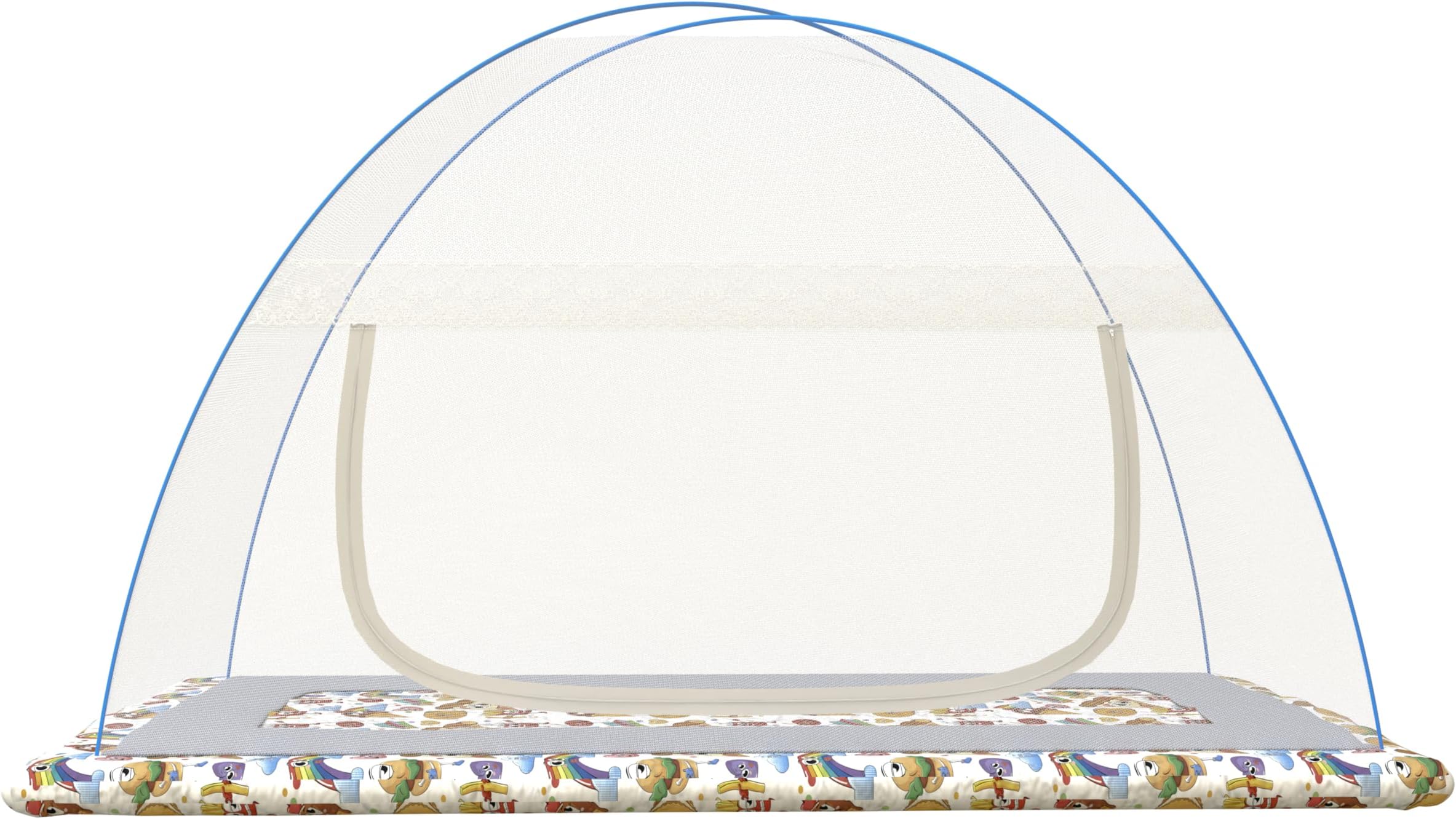 Foldable Baby Mosquito Net Strong Durable 30 GSM Use Polyester Material Premium Fabric Machardani for 0 to 24 Months Babies (White Color 4 Ft x 2.5 Ft Size)