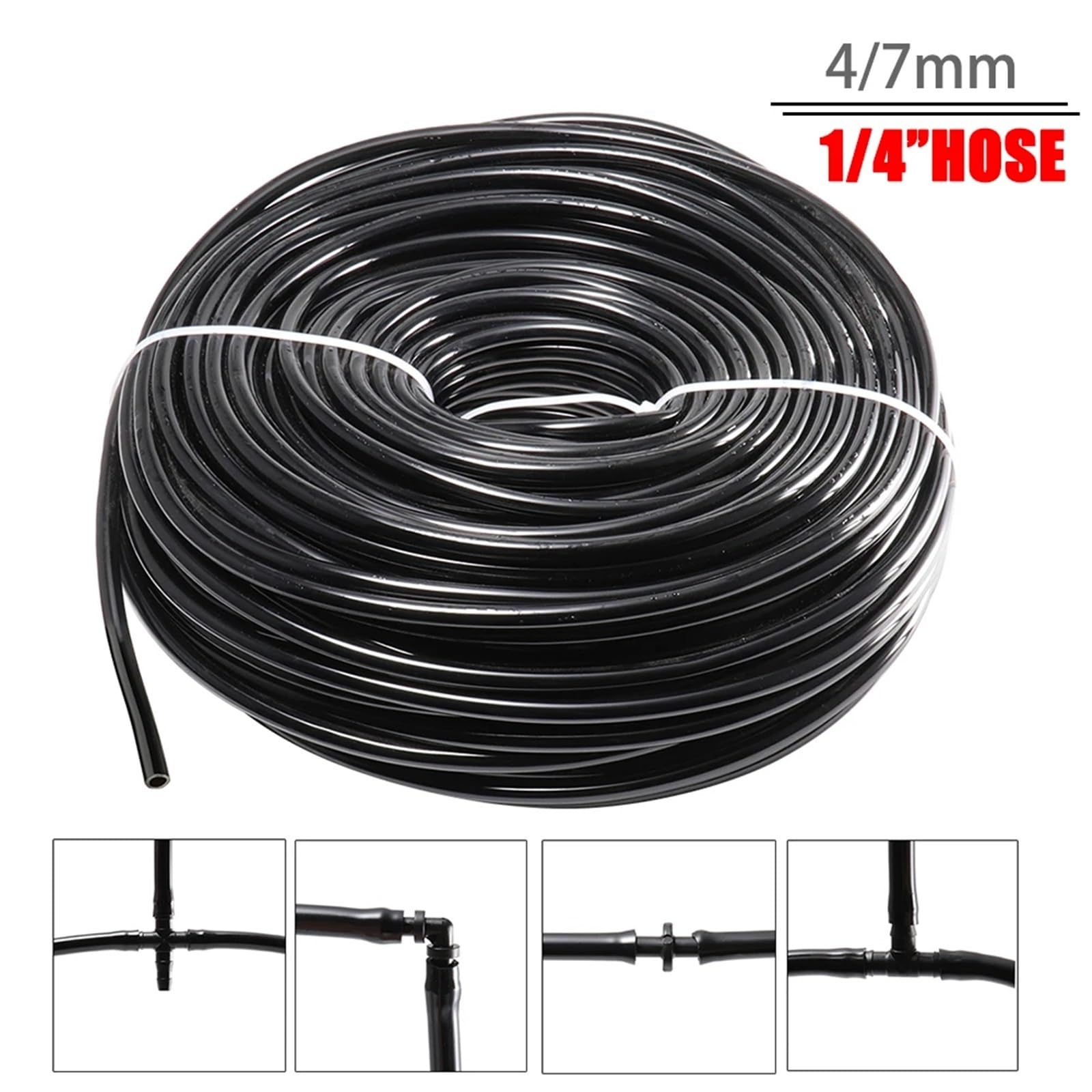 Tubo flessibile for irrigazione da giardino da 4/7 mm, tubo for microirrigazione in PVC, tubo da 1/4'', di irrigazione a goccia, tubo for irrigazione for serra, bonsai(60M)