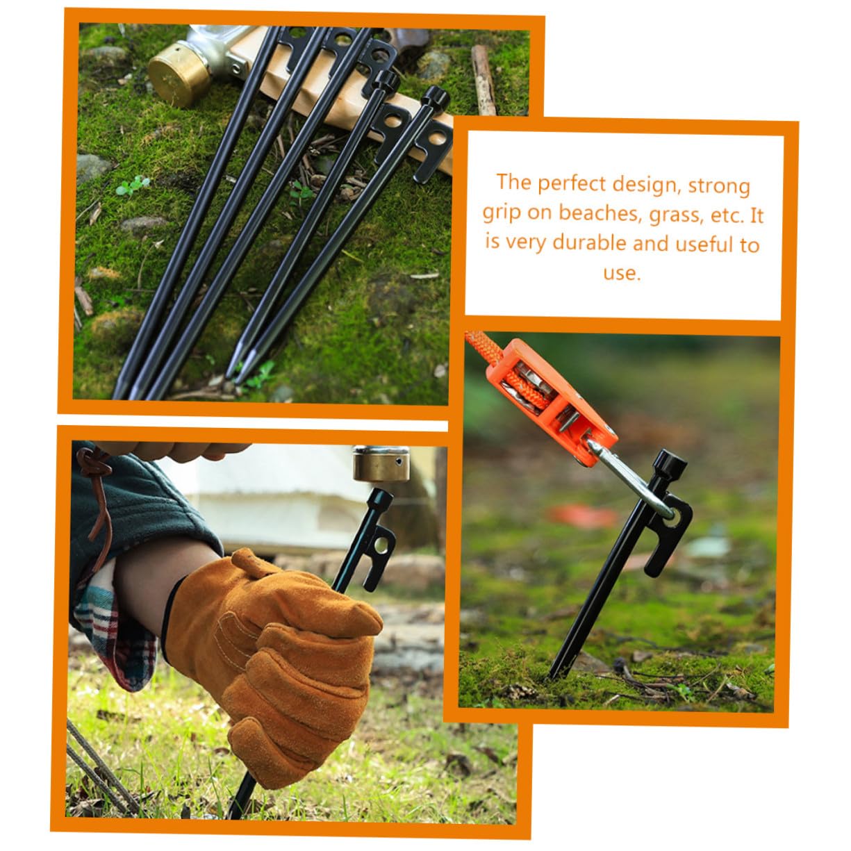 Hemobllo 10 Piezas Clavos Prueba De Viento Fijaciones De Carpas Estacas De Metal Estacas para Carpas Artículos para Acampar para Camping Exteriores