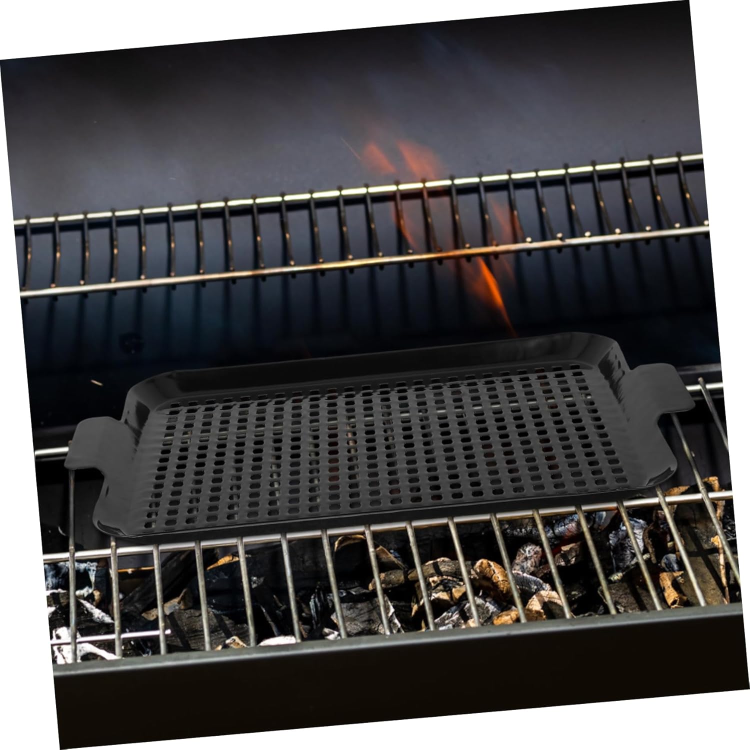 Happyyami 2pcs Grill Plate Baking Pans Baking Tray Oven Tray Bake Pan Flat Pan Baking Dish Grilling Table Steel Griddle for Gas Grill Metal Tray Holder Bbq Grill Pan Black Stainless Steel
