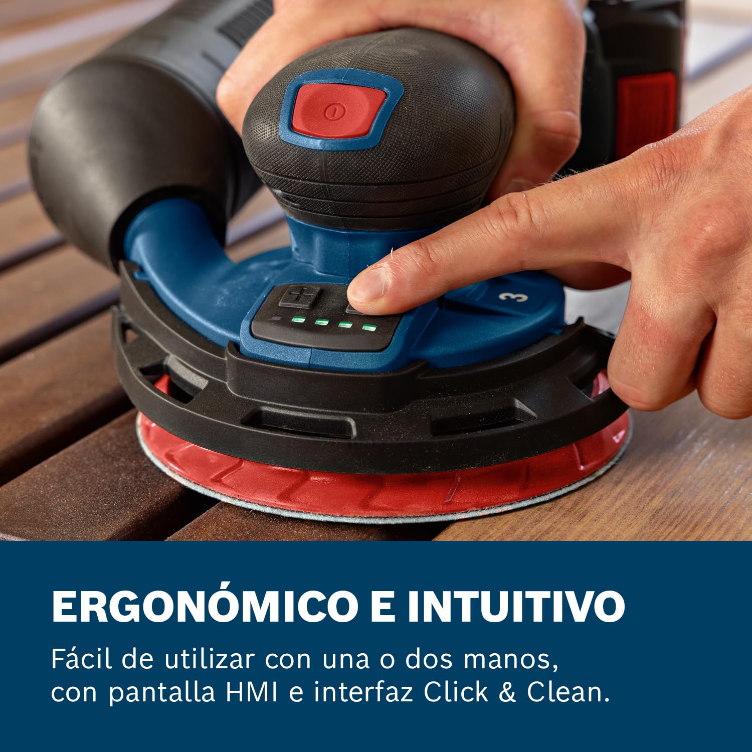 Bosch Professional 18V System lijadora a batería GEX 18V-150-3 (incl. 1 papel de lija, 1 caja de polvo, 1 anillo de protección, L-BOXX 162, sin batería/cargador)