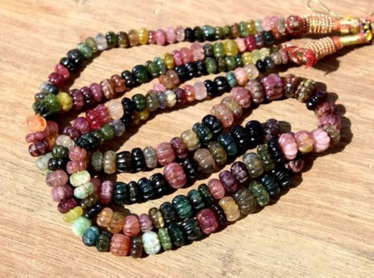 Multi Tourmaline melon perles naturelles LKBEADS pour personnaliser vos colliers