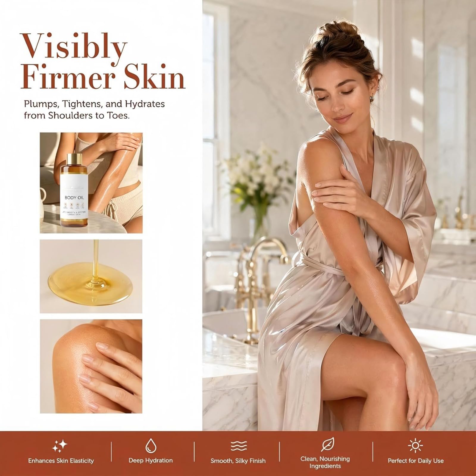 Skincu Glow Remedy Körperöl 100 Ml,Hautglättendes Massageöl Für Alle Gängigen Hauttypen,Leichtes,Nicht Fettendes,Schnell Einziehendes Feuchtigkeitsöl Für Frauen Und Männer (3pcs)