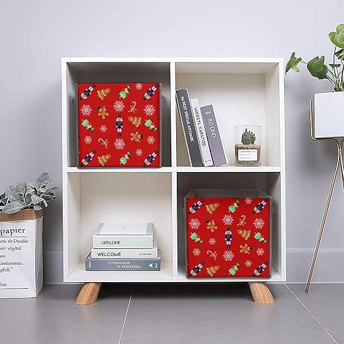 Miniatura 5 de Organizador de almacenamiento de tela plegable de cascanueces con asas, organizador de armario de bailarina para estantes, plegable, para ropa, 11