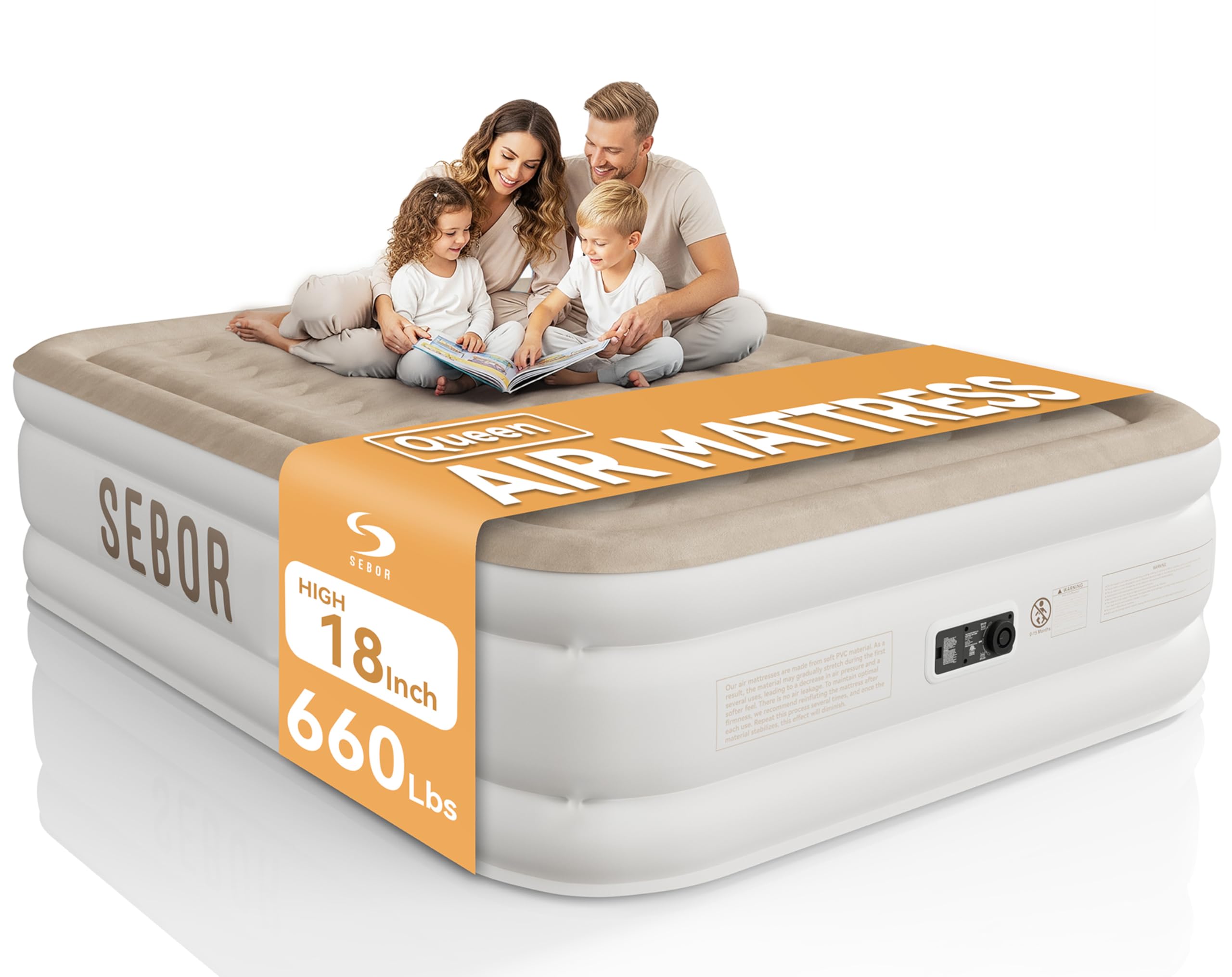 Sebor Air Mattress Queen with Built-in Pump