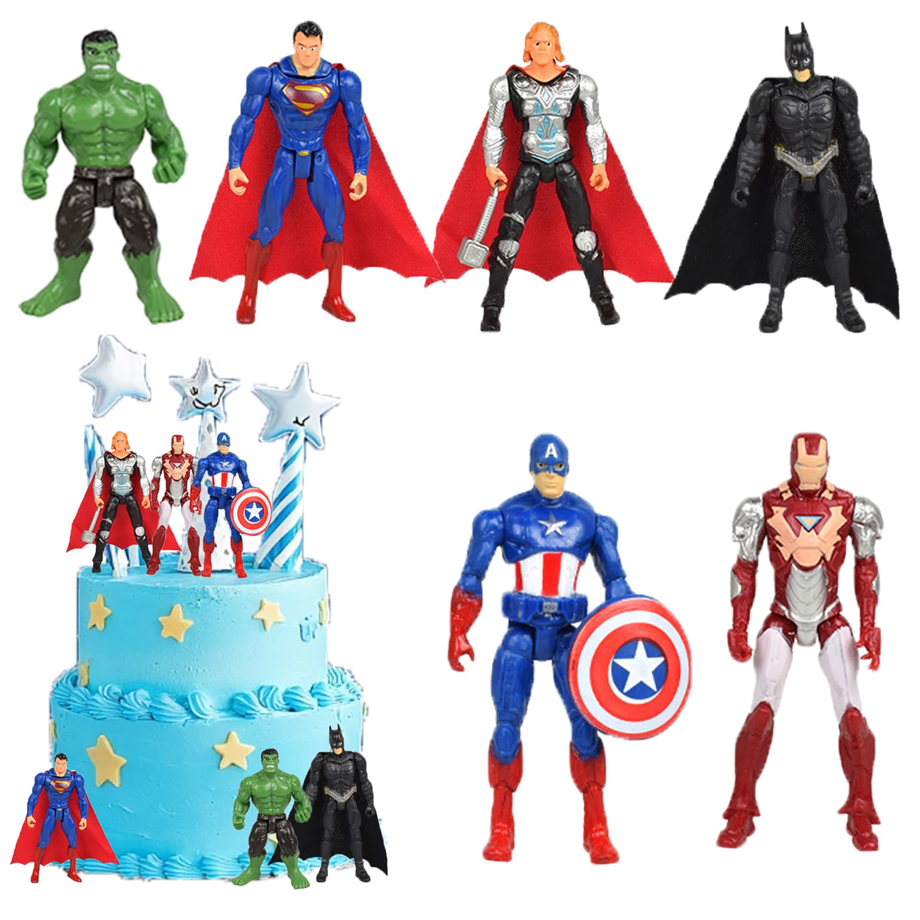 6 Stück Tortenfiguren,Tortendeko,Mini Tortenfiguren,Kuchen Dekoration Geburtstag,Party Kuchen Deko,Geburtstag Deko,Cake Topper Party Dekoration Lieferungen