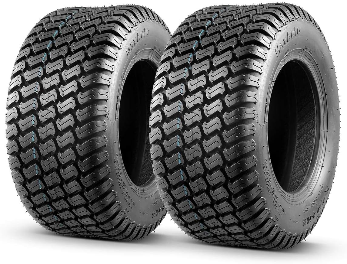 MaxAuto 2 Pcs 16x6.50-8 Lawn Mower Tire for Garden Tractors Riding Mowers, 4PR, Tubeless