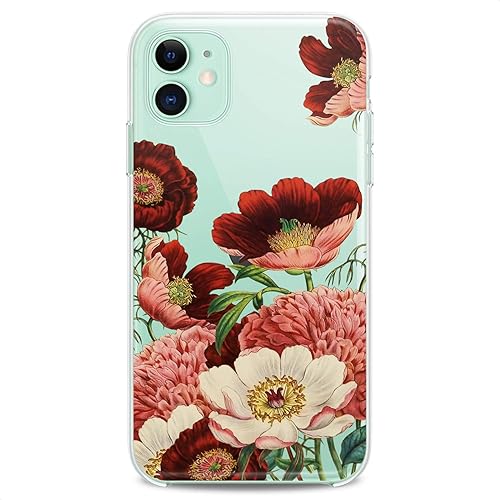 Miniatura 4 de Funda de TPU compatible con Apple iPhone 11 2019 modelo 6.1 pulgadas Iph 11 flexible silicona impresión floral naturaleza mujeres niñas Aster rosas