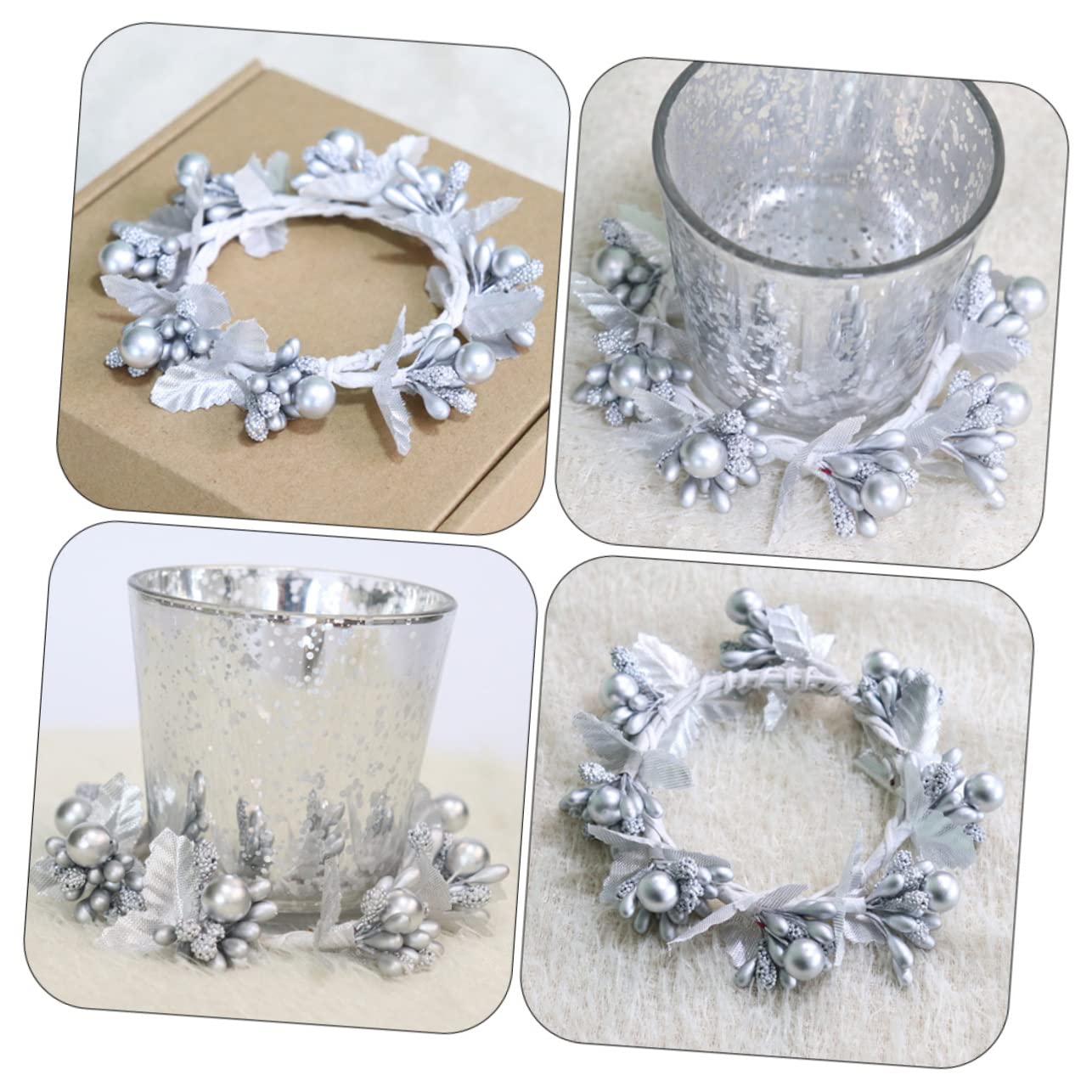 PRETYZOOM 3 Set Portatovaglioli A Bacca Porta Portatovaglioli Arredamento Tavola Natale Fermatovaglioli Ghirlanda Di Bacche Portatovaglioli Imitazione Bacche Schiuma 4 Pezzi * 3