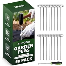 50ps Landscape Staples,Garden Pins 6 Inch,G-Shaped Garden Stake