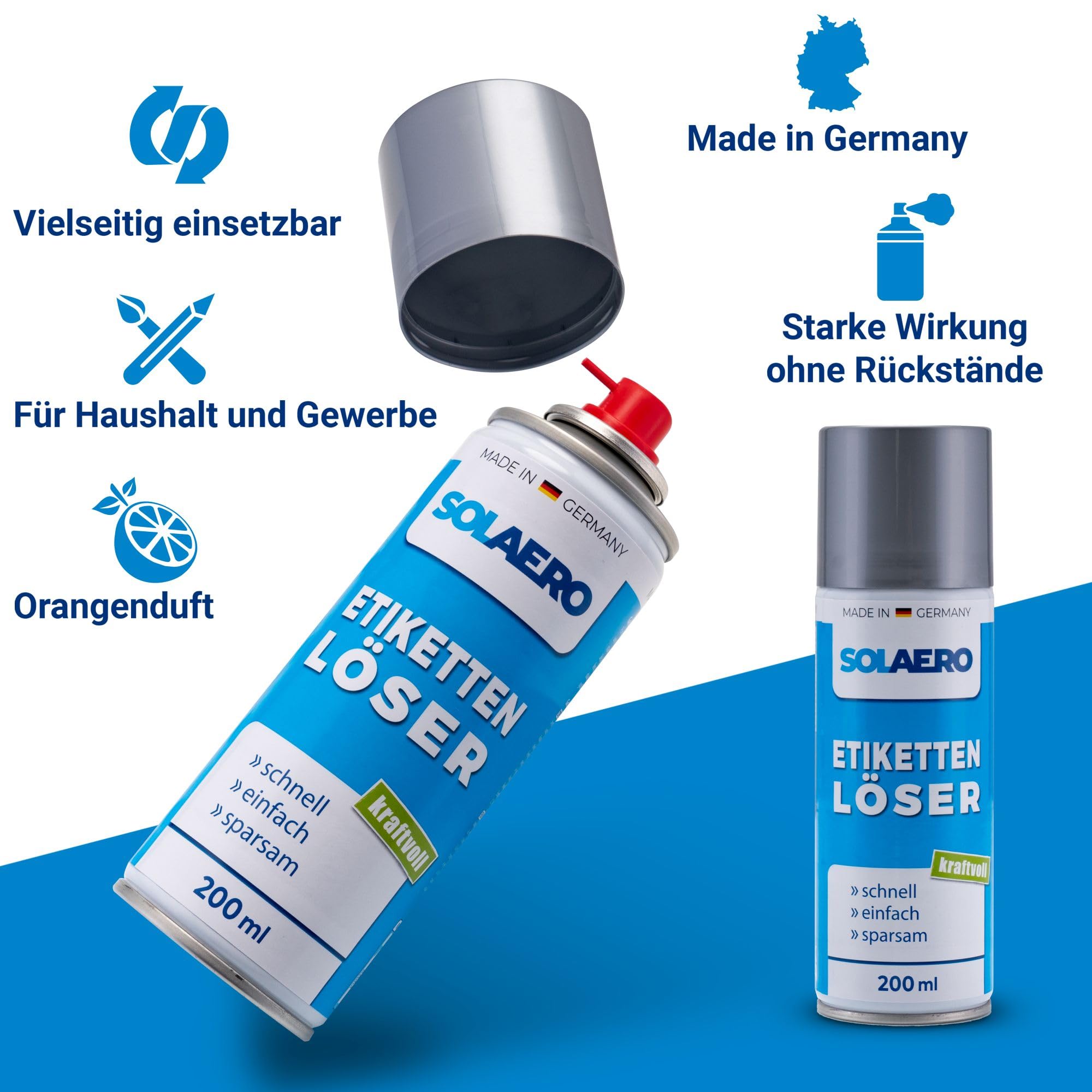 Środek do usuwania etykiet (200 ml) – bardzo mocny środek do usuwania kleju – usuwa resztki etykiet i resztki kleju z drewna, szkła i tworzywa sztucznego – zapach pomarańczy – do samochodu