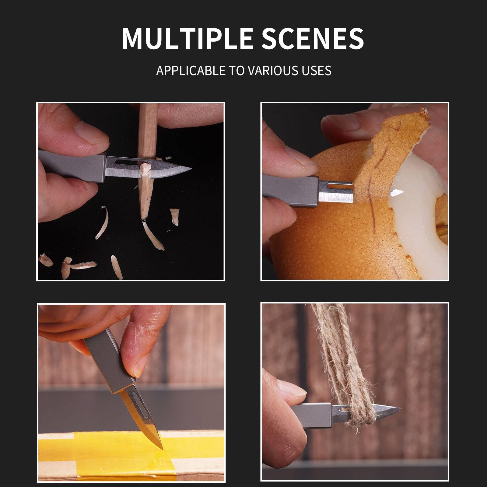 TKK1 Mini navaja de bolsillo de titanio, utilidad EDC con llavero, mini cuchillo plegable de titanio con hoja D2, herramienta EDC para acampar, senderismo y al aire libre