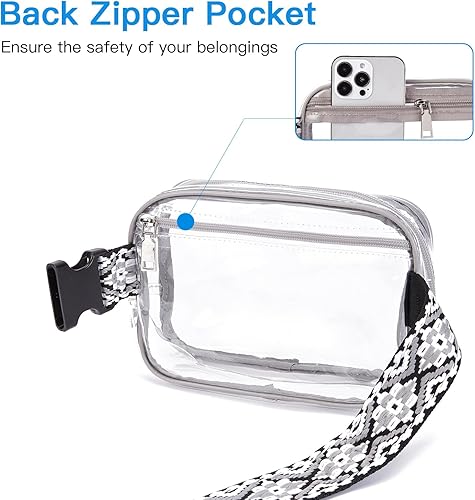Miniatura 4 de Telena Riñonera transparente para eventos de estadio, bolso cruzado aprobado para conciertos