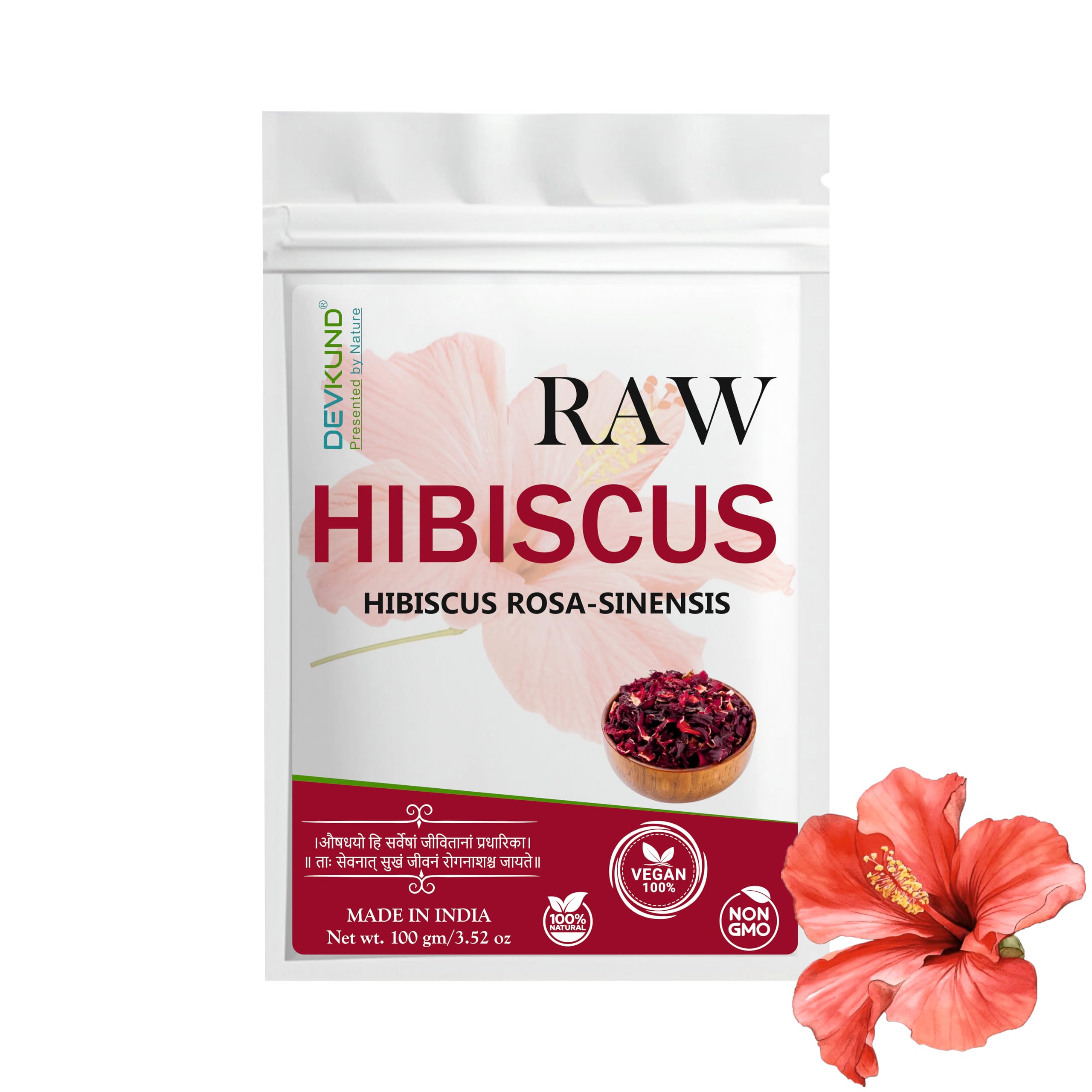 Devkund Raw Hibiscus Whole Dried Flowers | Natural Ayurvedic Herb for Hair & Skin Care | 100g Pack-image-4