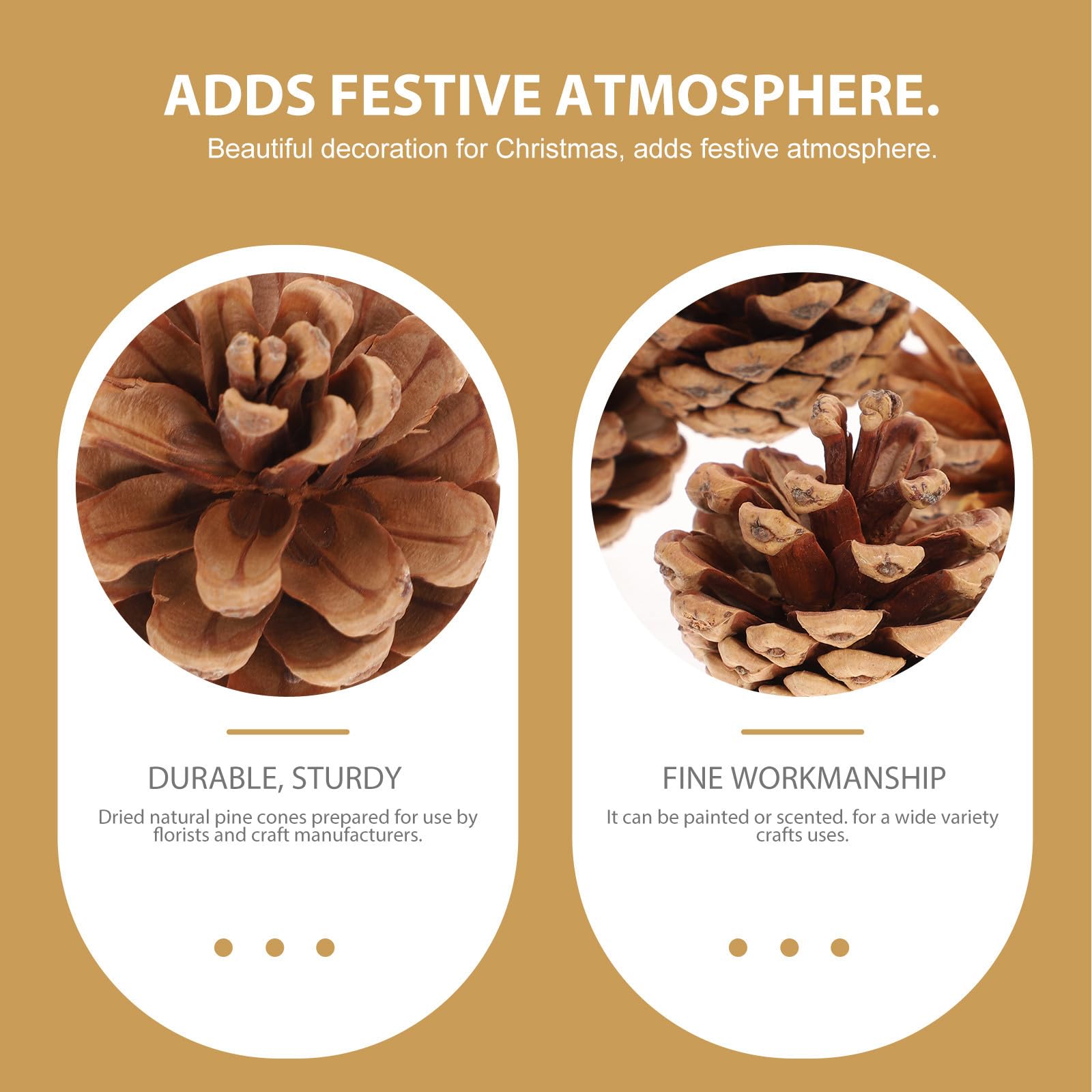 BESTOYARD 48 Stück Großer Getrockneter Kiefernzapfen als Weihnachtsanhänger aus Naturmaterial für Festliche Dekoration und Bastelarbeiten zu Weihnachten