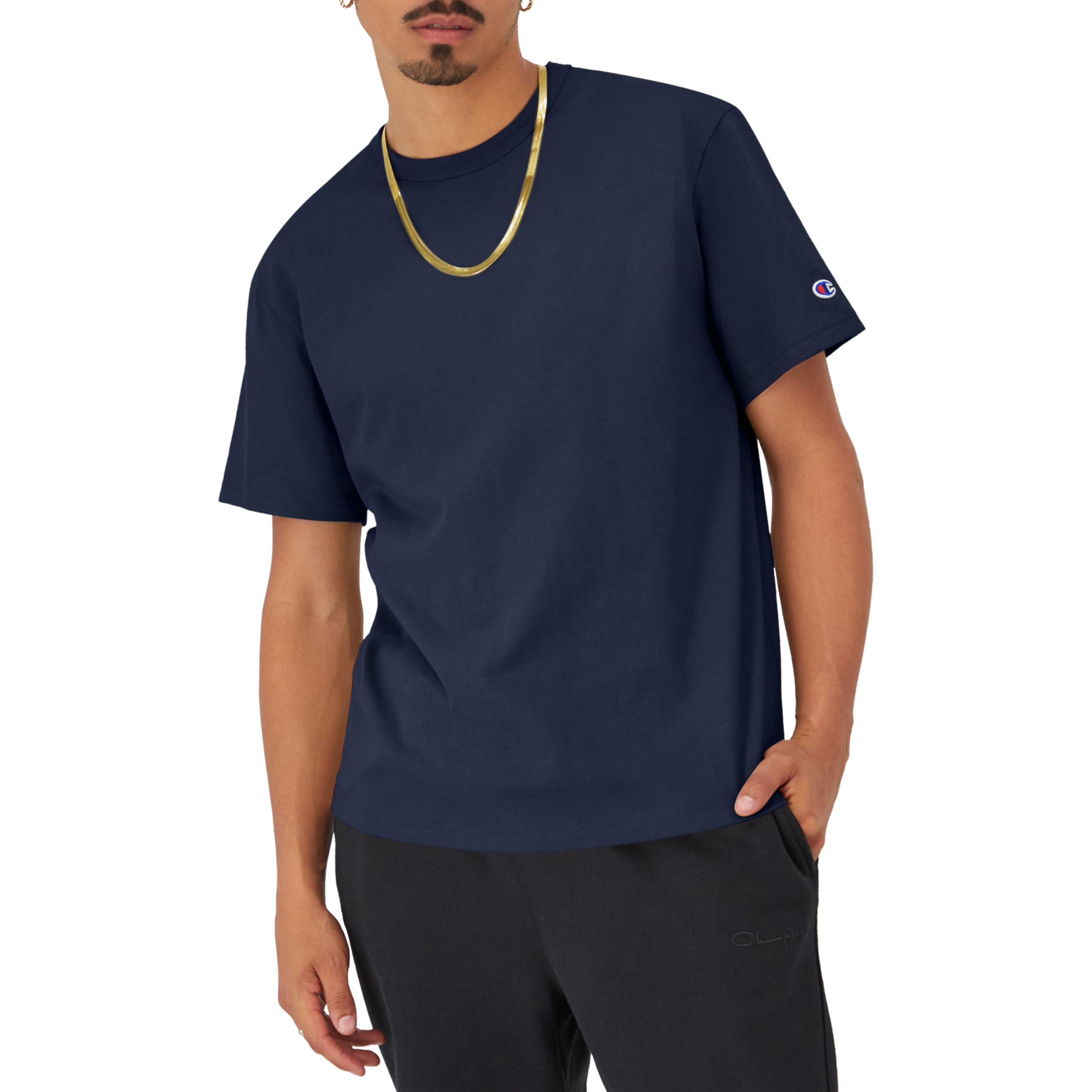 Champion Camiseta Clásica con Texto Gráfico Camiseta Hombre (Pack de 1)