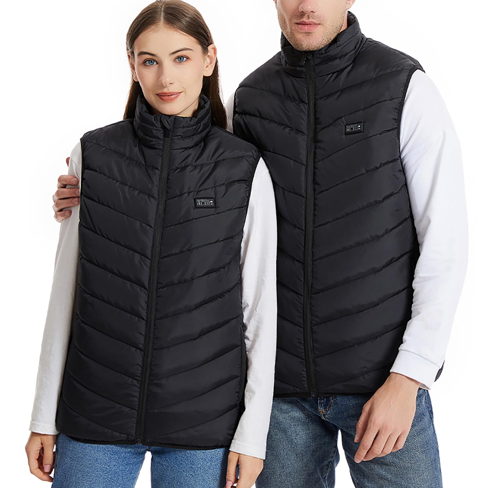 Gilet Chauffant pour Homme Femme, Veste Chauffante sans Manche Électrique, Blouson de Chasse Thermique Électriques Hiver, Veste Vêtements Chauffé pour Ski Moto Chasse Randonnée la pêche