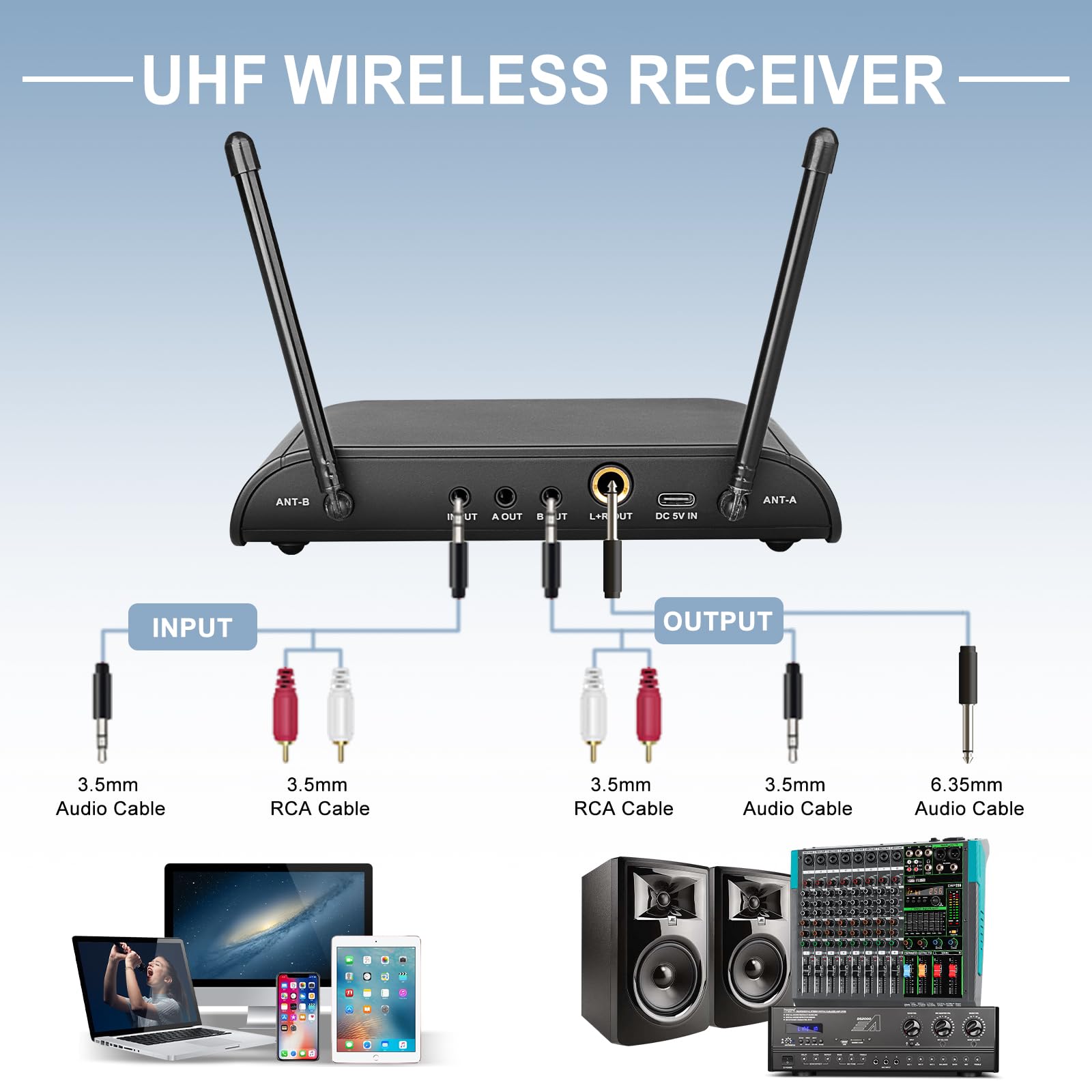 Micrófonos inalámbricos de karaoke Depusheng R4-Pro, sistema profesional de micrófono de mano de 4 canales, micrófono metálico dinámico para karaoke, iglesias, karaoke en casa, reuniones, fiestas, DJ,