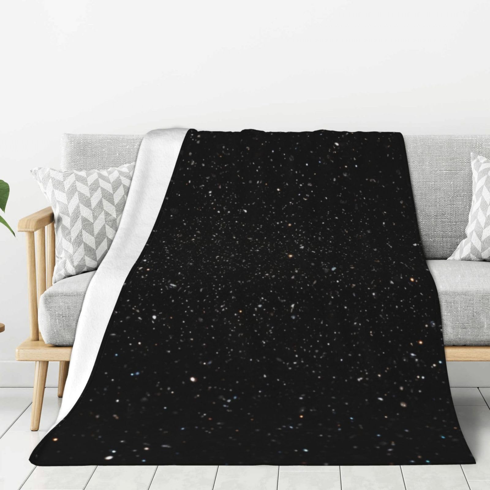 Couverture en flanelle noir haut de gamme pour lit et salon