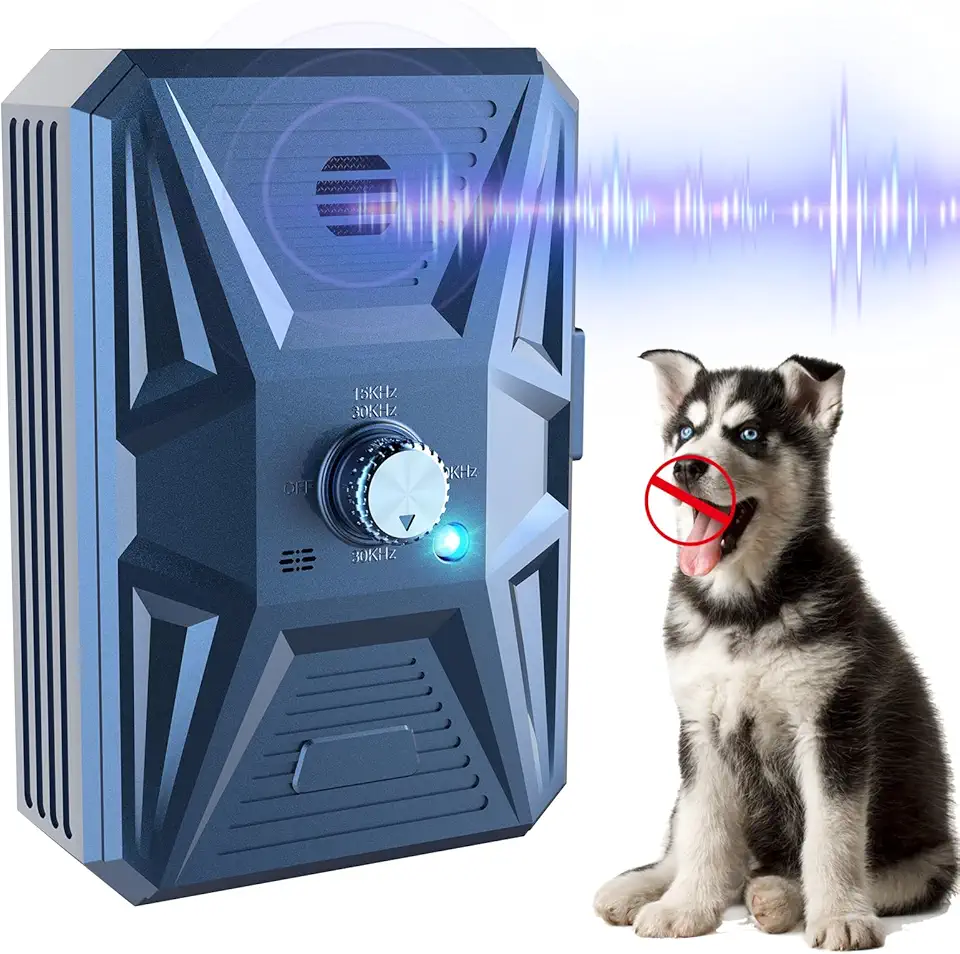 Queenmew Dispositivos antilatido, dispositivos automáticos ultrassônicos de dissuasão de latidos de cães com 3 modos, dispositivos de controle de latido recarregáveis, dispositivos eficazes para parar