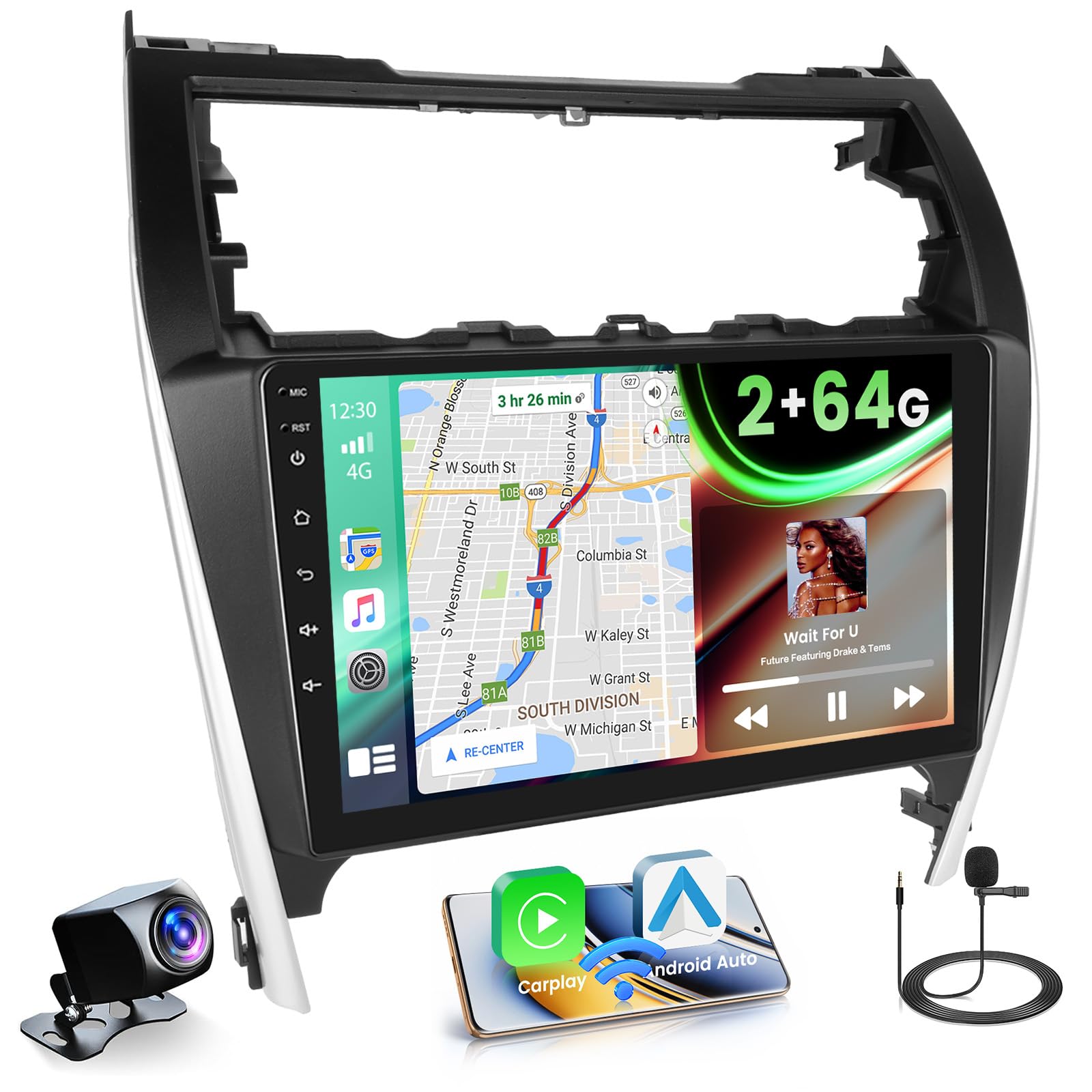 Amazon.com: 【2+64GB】 for Toyota Camry 2012 2013 2014 Android Car 