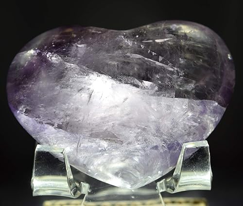 Miniatura 4 de Especimen coleccionable de cristal mineral de cuarzo púrpura translúcido de 2.1 pulgadas, 2.47 oz, 2.47 oz, Brasil + soporte