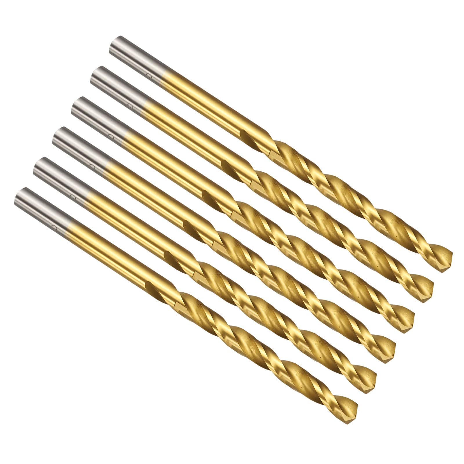 PATIKIL #16 Drill Bit, M42 8% Cobalt High-Speed Steel Jobber Straight Shank 135° Titanium Nitride (TiN) Coated for Hard Metal Stainless Steel - 6 Pack — image 1