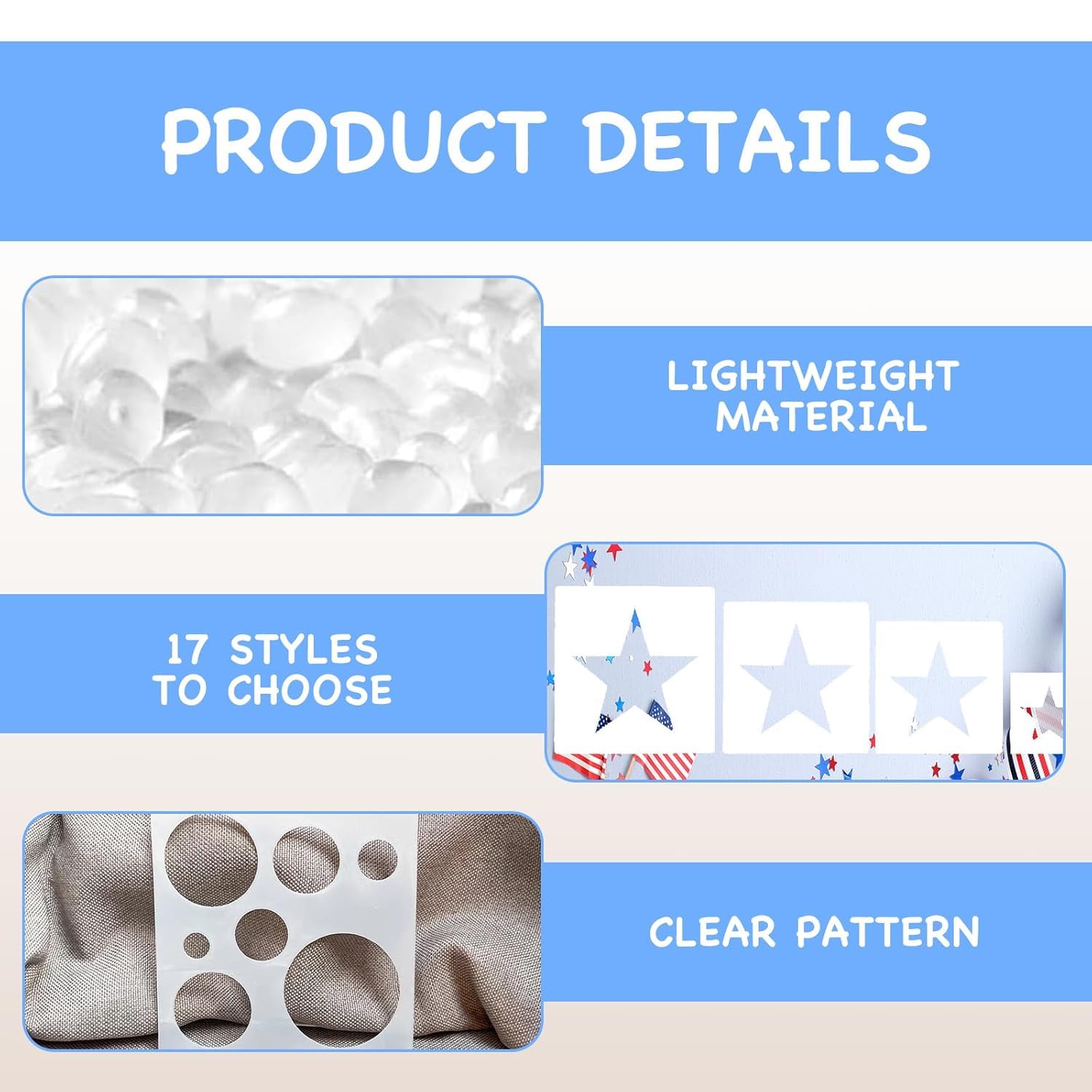 Mandala Soul 17 Pieces Assorted Sizes Star Heart Circle Snowflake Stencils for Painting Sticker Stencils for DIY Card Making 4