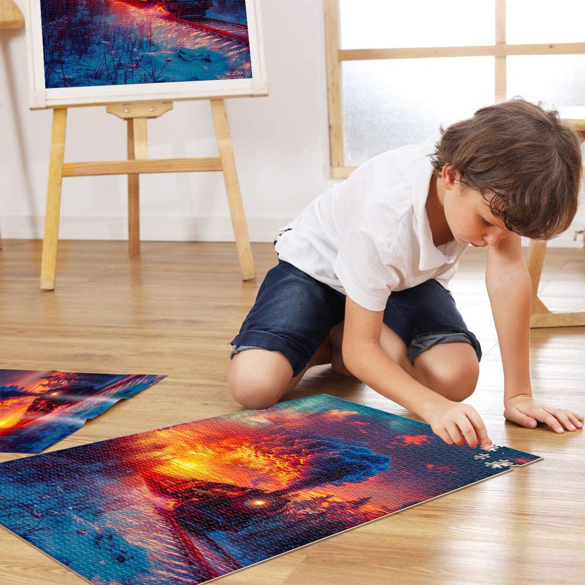 Locomotiva retrò Puzzle 2000 pezzi per adolescenti Aiuta il cervello ad allenare i giocattoli che creano dipendenza per coltivare la pazienza Adatto alle coppie 70x100cm
