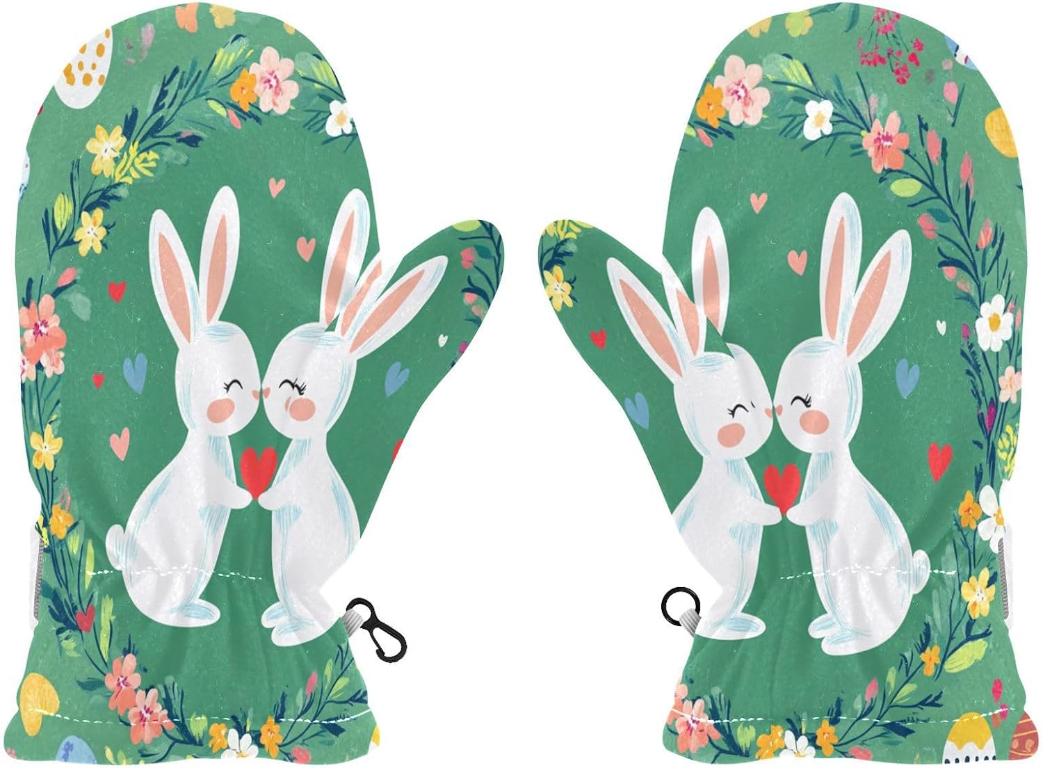Rabbits Flowers Toddler Mittens Infant Warm Mittens Kids Snow Gloves Fleece Lined for Baby Boys S