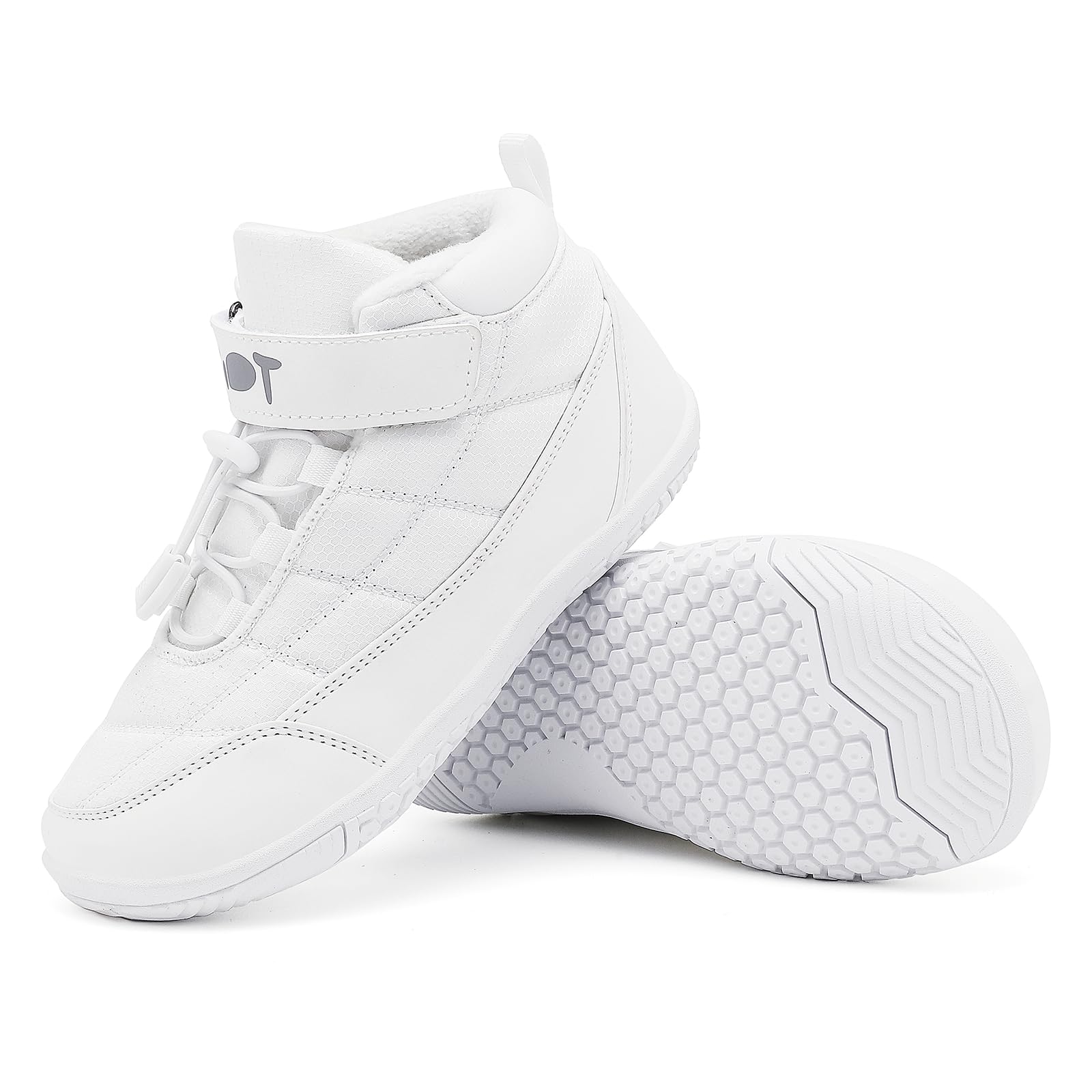 Wizshoe Botas Barefoot Lente Herfst Overgang Niño Niña Alta Zapatillas Resistente al agua Antideslizante Descalzas Minimalistas Sneakers Trekking Ligeras Cómodas Blanco 30EU