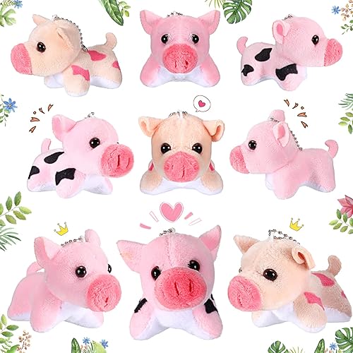 12 piezas de animales de peluche de 3 pulgadas, mini mascotas de peluche de animales de peluche realistas surtidos pequeños y lindos animales de