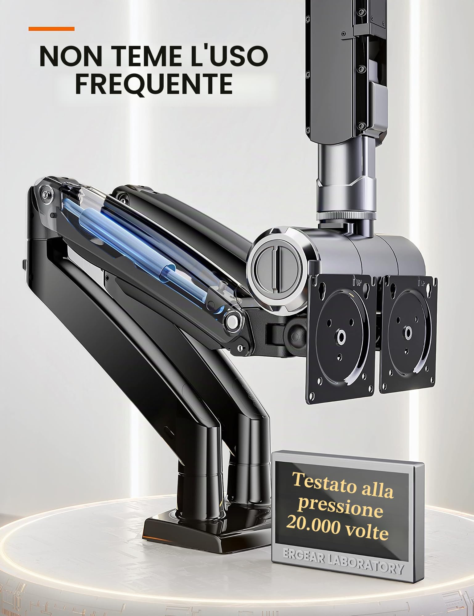ErGear Supporto Doppio Monitor Scrivania fino a 40 pollici, Capacità Max 12kg, UltraWide Braccio Monitor Resistente con Porte USB, Supporto Monitor Regolabile in Altezza, VESA 75x75mm o 100x100mm
