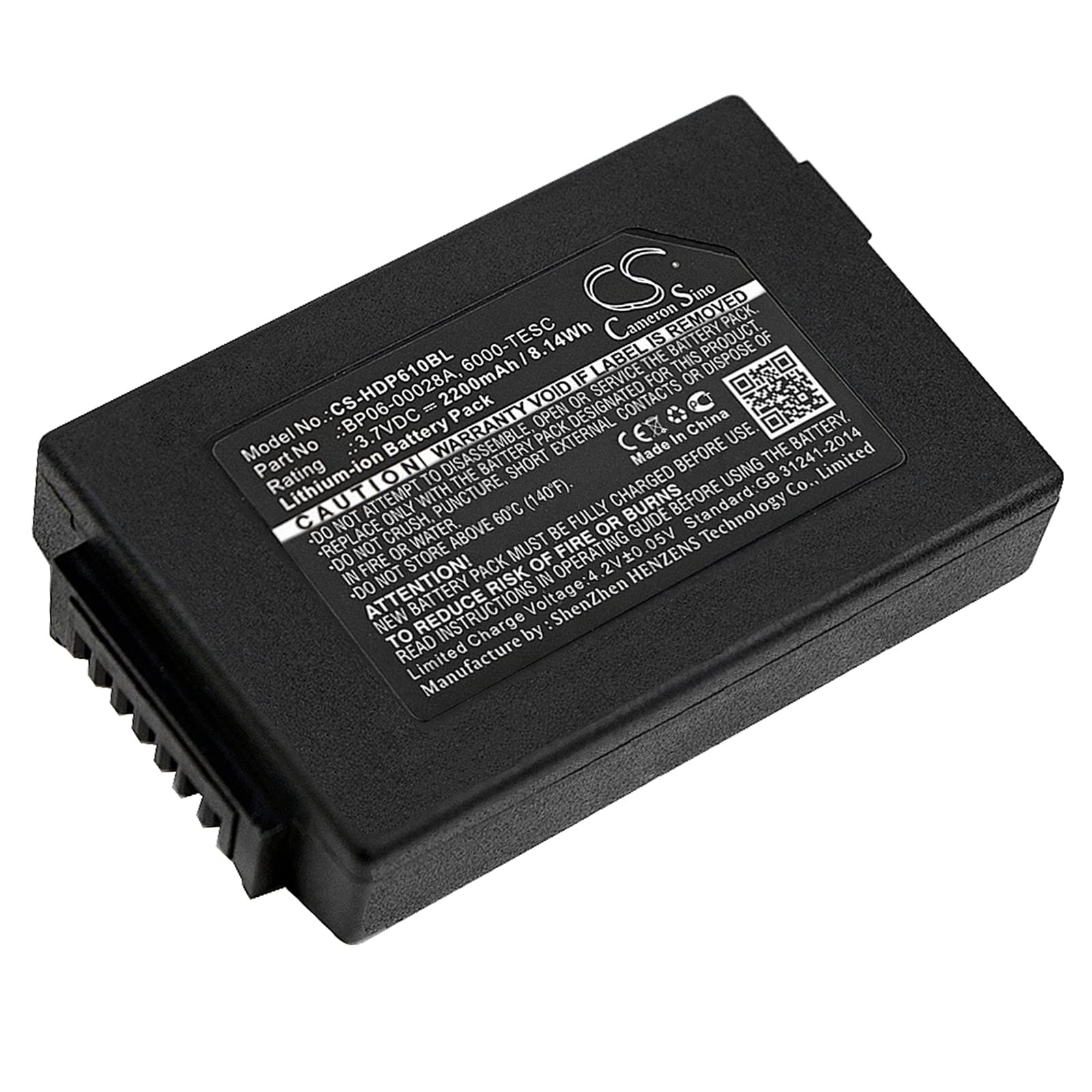 TECHTEK Batteria 2200mAh compatibile con [Dolphin] 6000LU1, 6100, 6110, 6500, per [HandHeld] Dolphin 6100, Dolphin 6110, per [Honeywell] 6500, ScanPal 5100 sostituisce 6000-BTSC, 6000-TESC, BP06-0002