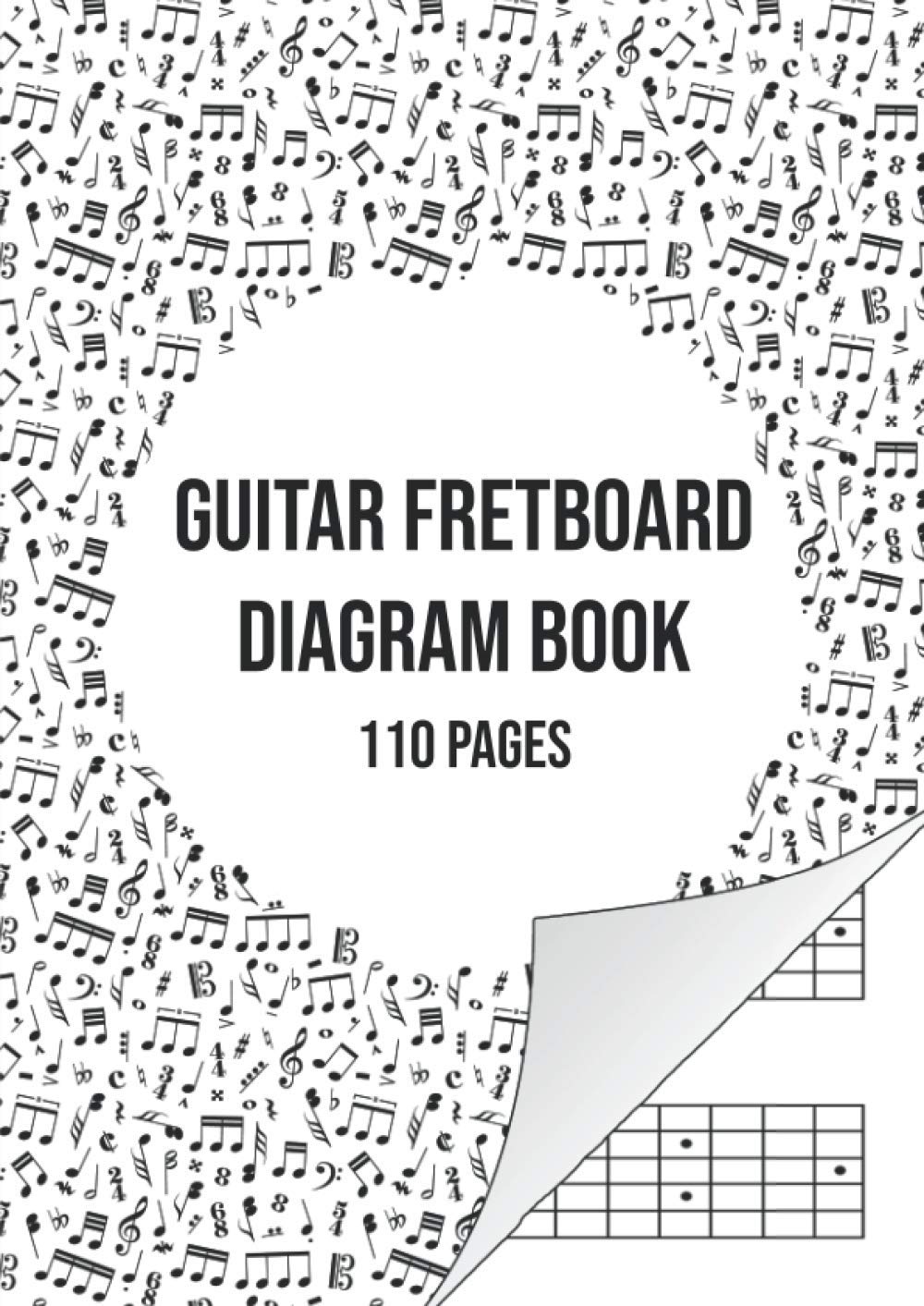 Guitar Fretboard Diagram Book: Guitar Neck Paper Notebook | 110 Pages