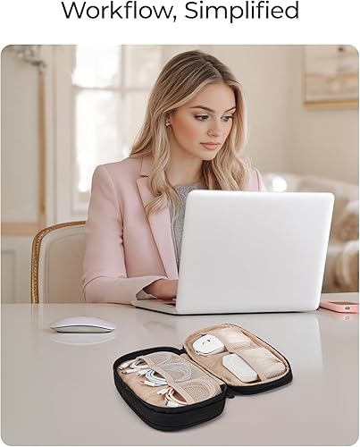 Miniatura 6 de BAGSMART Bolsa organizadora de cables de viaje, organizador electrónico de tecnología compacta, esencial para cargador, cable, teléfono, unidad