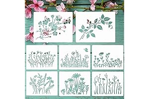 Flower Stencils for Painting on Walls with Wild Flowers, Leaves, Cherry Blossoms Vines