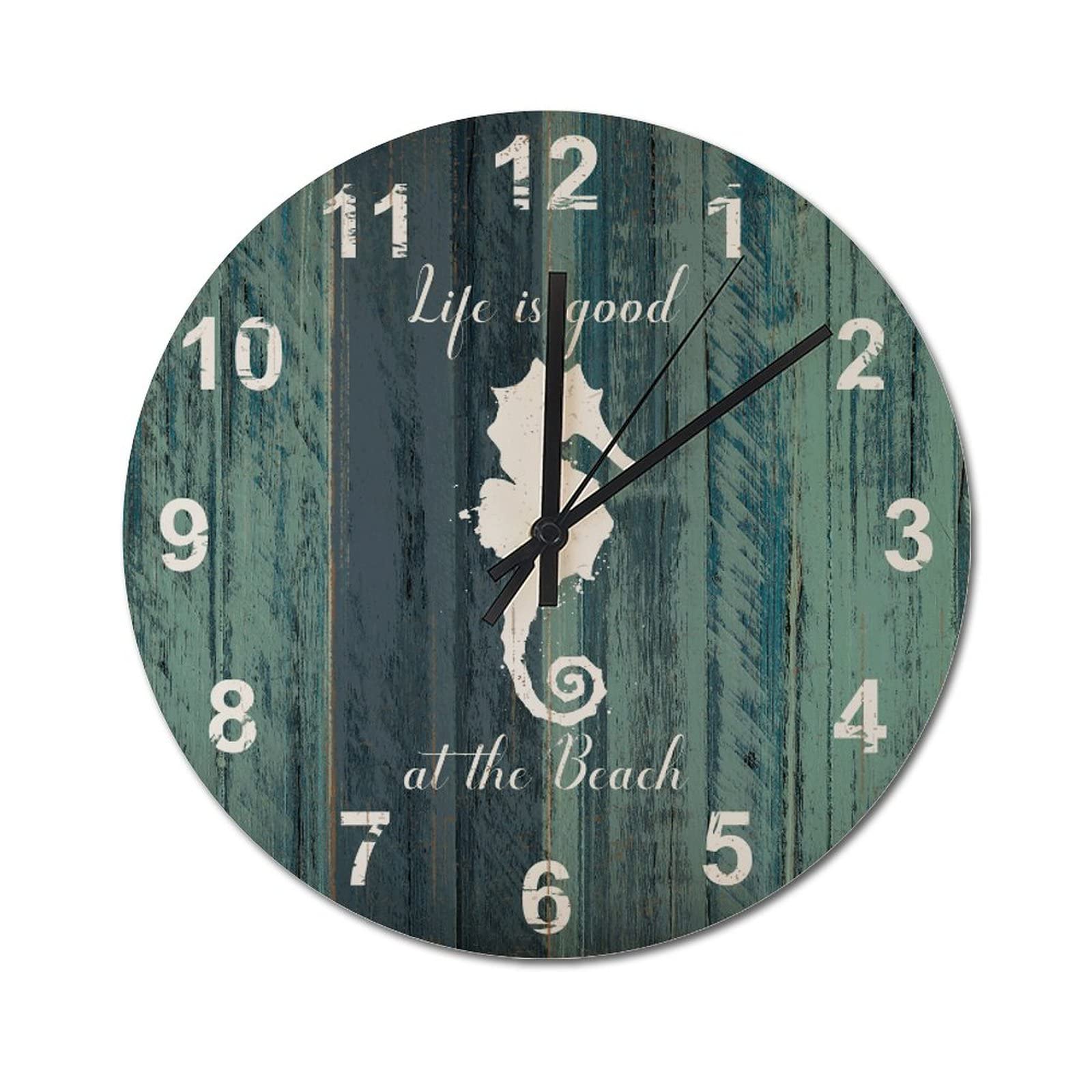 Horloge murale bois non bruyante au style rétro pour chambre et bureau