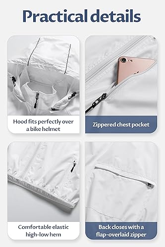 Miniatura 6 de CREATMO US Chaqueta impermeable plegable para hombre con capucha extraíble