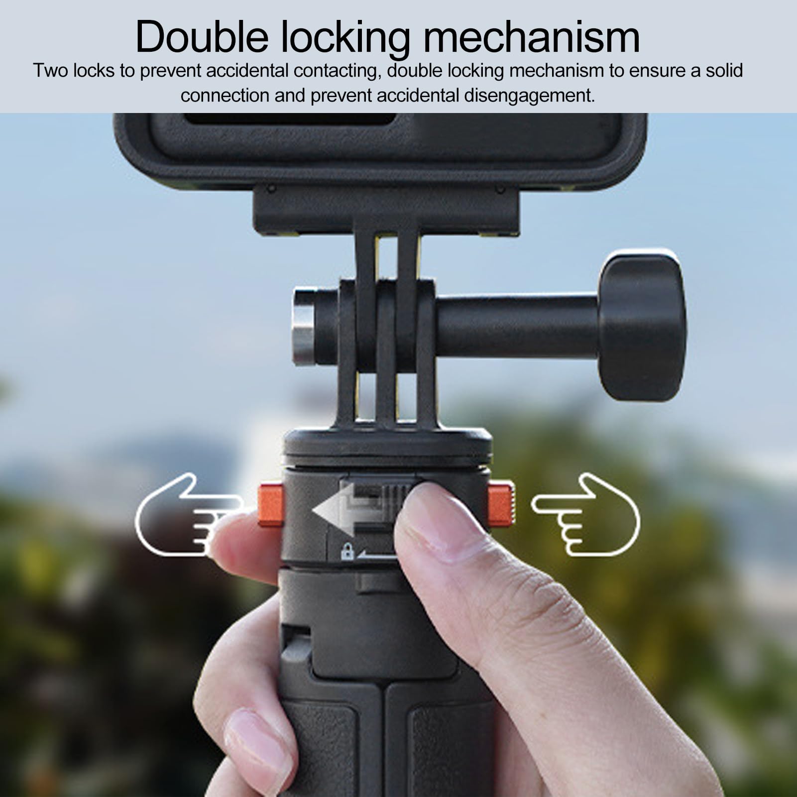Cryfokt Compact Extendable Camera Tripod for Selfie Stick | Base triangolare allargata, altezza regolabile, doppio di chiusura, alluminio leggero