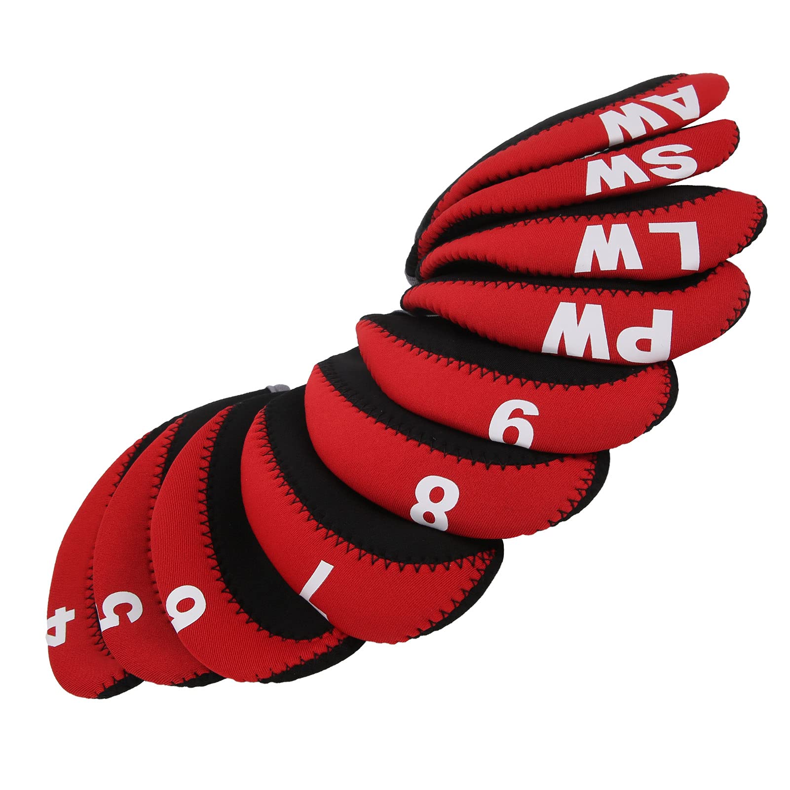 Golf Iron Club Head Headcovers Set, Soft Golf Club Head Covers for Golf Club for Protection(red)