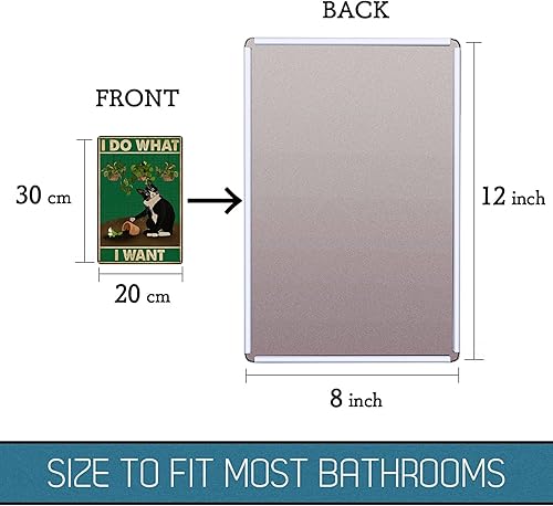 Miniatura 7 de KONMPFEY Cartel de metal divertido para los amantes de los gatos póster de pared con texto en inglés I Do What I Want Art decoración de gato para