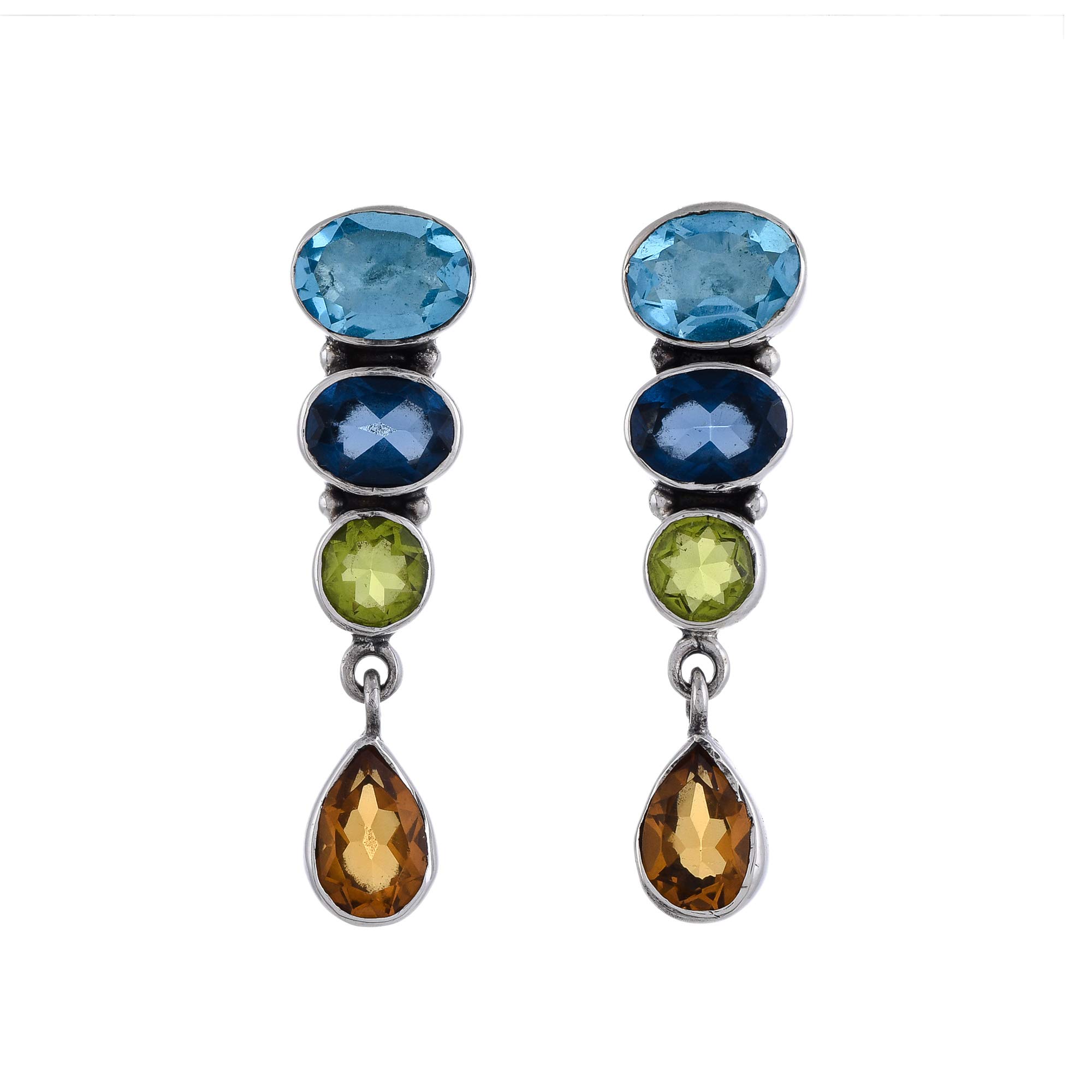 Silver Planets 925-92.5 Sterling Silver Onyx,Peridot,Amethyst,Garnet, Stone fashion Stud Earring for Women and Girls (B01NAJOUQA) Amazon Price History, Amazon Price Tracker