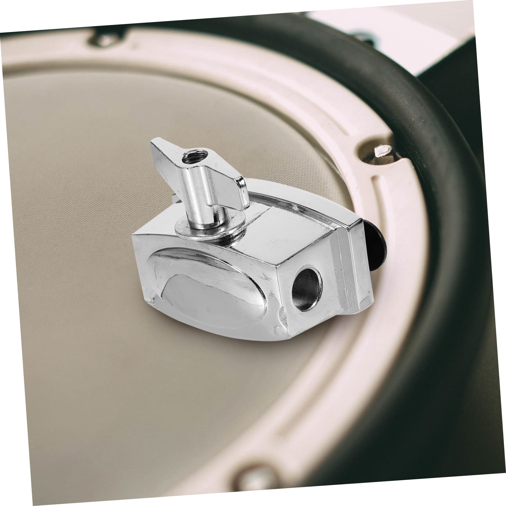 Hoement Support de Pied de Tom Basse en Alliage Argenté, Accessoire de Batterie Amovible Montage Rapide pour Tambour et Caisse Claire