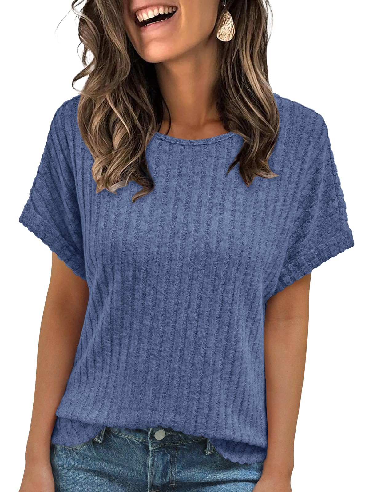 AUTOMET Women Shirts Summer Sweaters Regular Fit Short Sleeve Tunic Tops 2025 Dressy Casual Business Blouses