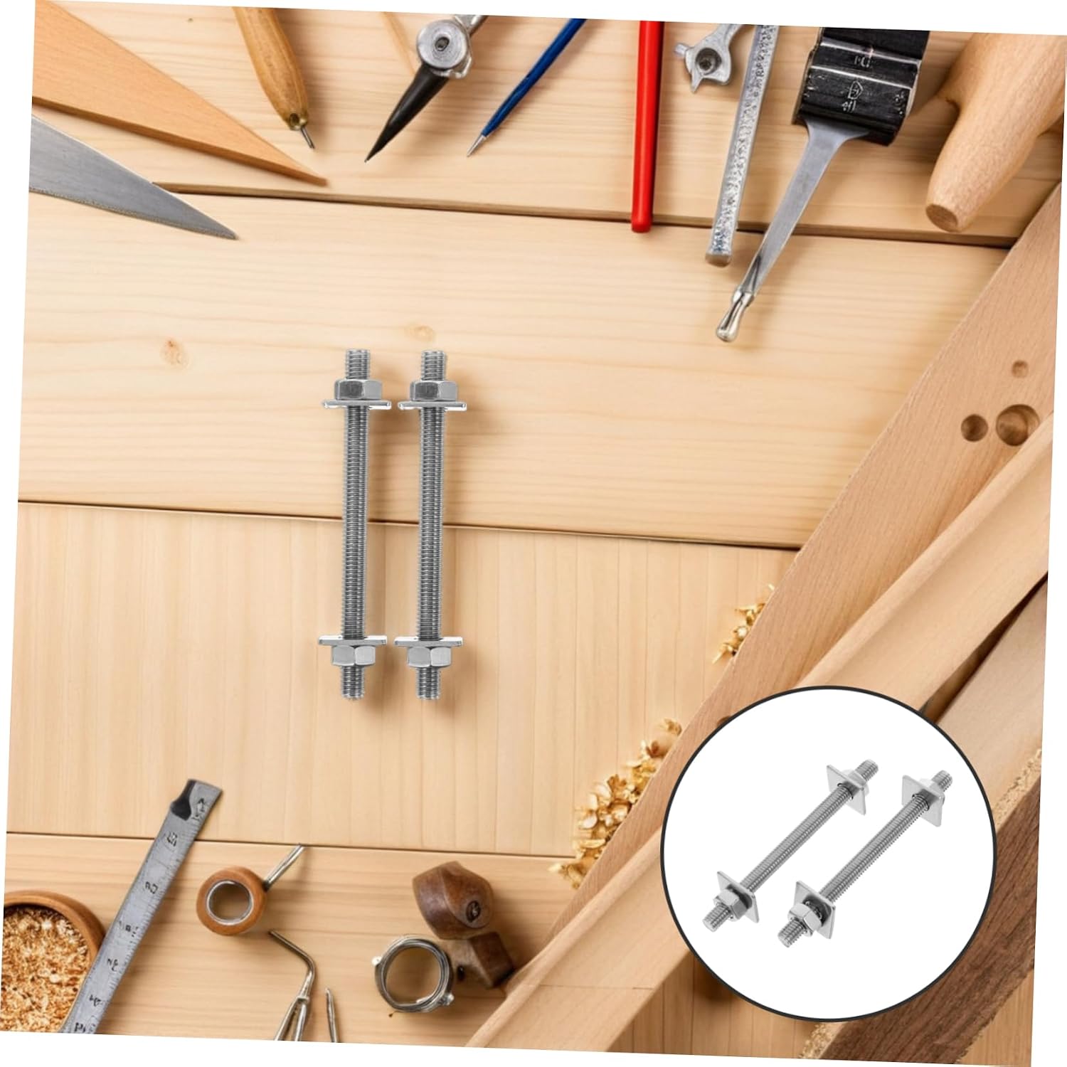 M8 Stainless Steel Nut and Bolt Set with Washers, Extended Length