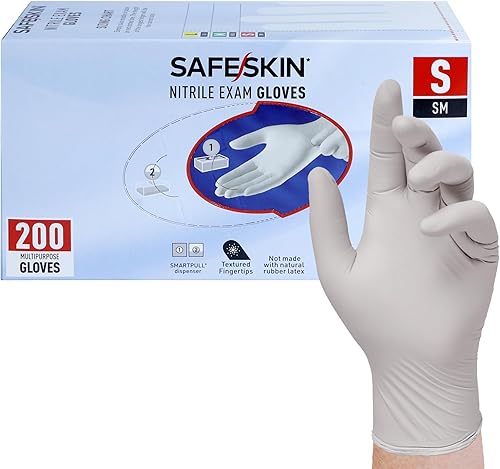 Miniatura 13 de SAFESKIN Nitrile Exam Gloves Disposable - 3.5 Mil, Gray, Powder Free Gloves for Medical, Dental, Cleaning, Cooking